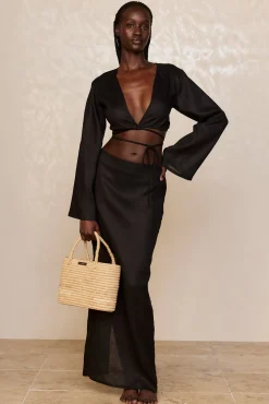 Azores Top - Black Linen