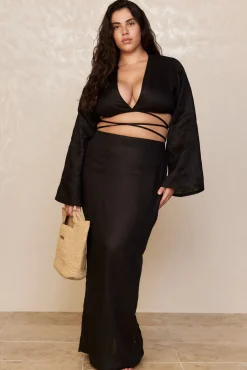 Azores Top - Black Linen