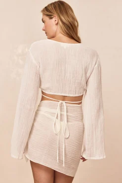 Azores Top - Ivory Crinkle Linen