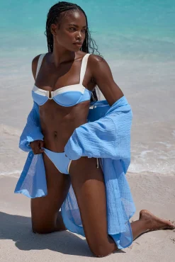 Barcelona Tunic - Azure Crinkle Linen