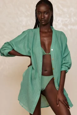 Barcelona Tunic - Pond Crinkle Linen