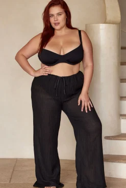 Belize Pant - Black Crinkle Linen