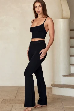 Beverly Hills Knitwear Top - Black Rib