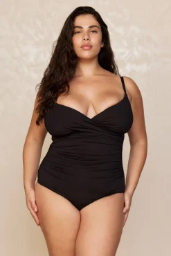 Bordeaux One Piece (Full Coverage) - Black