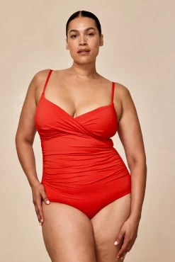 Bordeaux One Piece (Full Coverage) - Chili Pepper