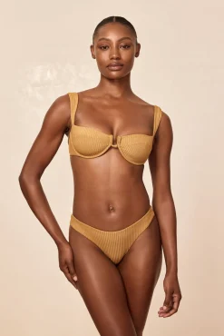 Cala Roja Top - Antique Gold Lurex Rib