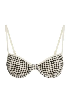 Capri Top Colorblock - Black Gingham