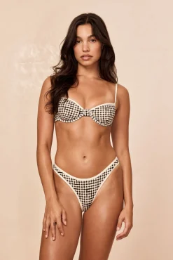 Capri Top Colorblock - Black Gingham