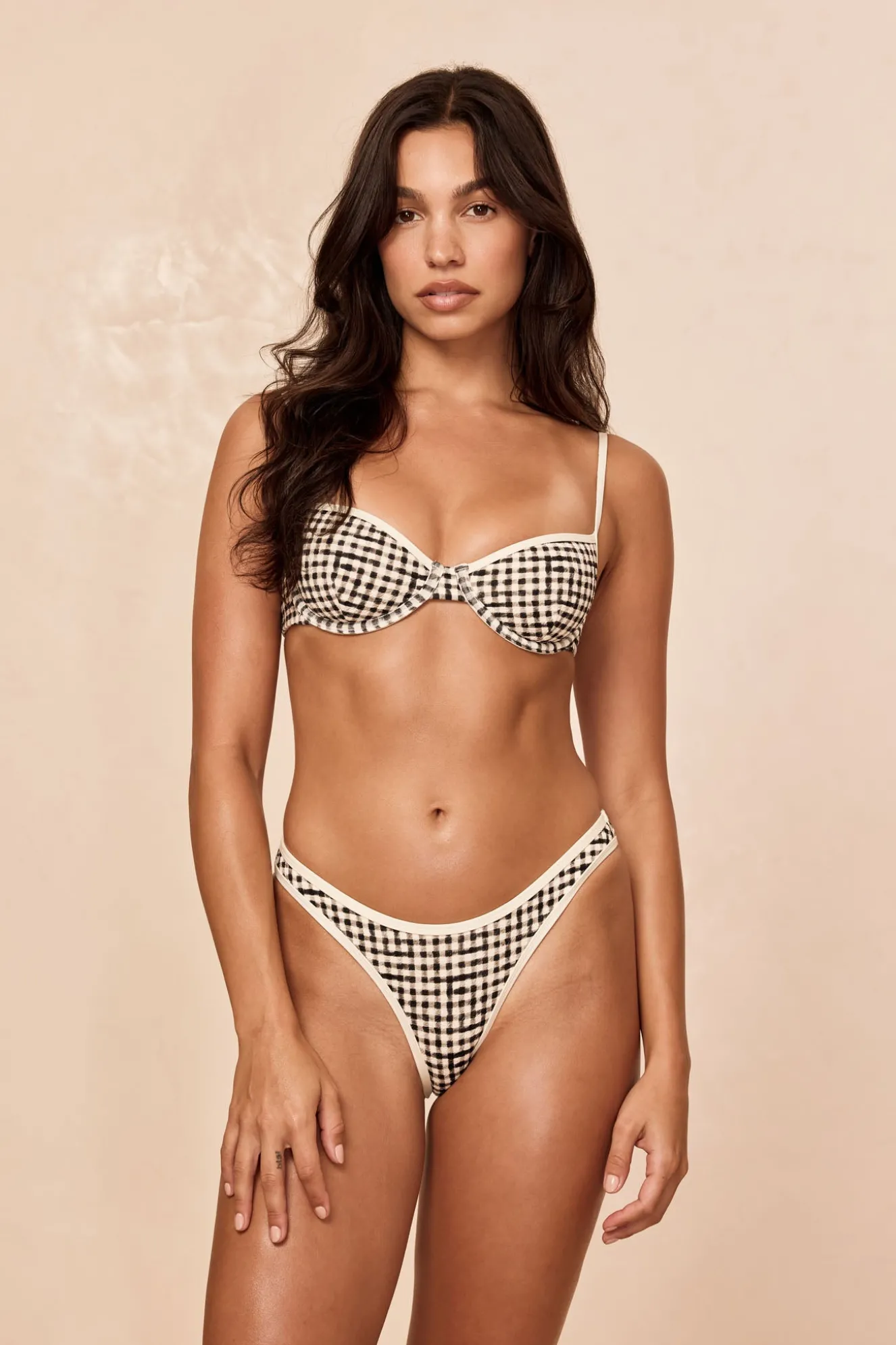 Capri Top Colorblock - Black Gingham