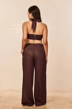 Casablanca Pants - Espresso Linen