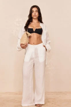 Casablanca Pants - White Linen