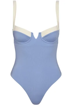Clovelly One Piece - Azure/Ivory