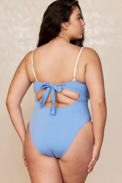Clovelly One Piece - Azure/Ivory