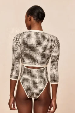 Crete Swim Cardi - Black Gingham