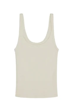 Devin Tank Crop - Ivory Rib
