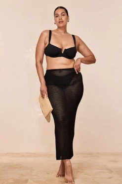 Fontelina Midi Skirt - Black Treble Knit