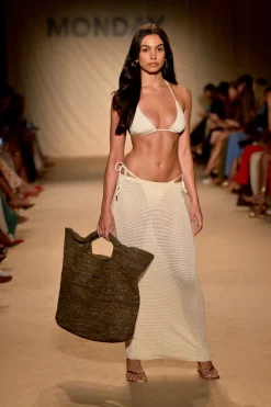 Fontelina Midi Skirt - Ivory Shiny Treble Knit