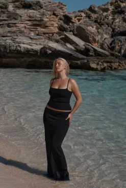 Fontelina Skirt - Black Knit Rib