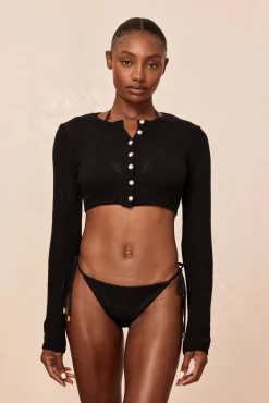 Genoa Cardigan - Black Open Jersey