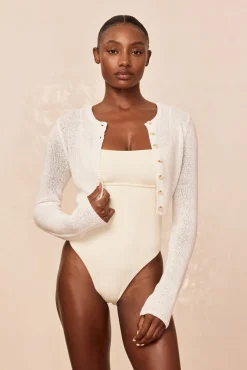 Genoa Cardigan - Ivory Open Jersey