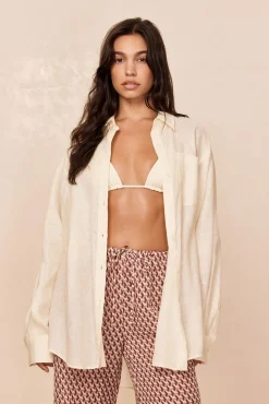 La Jolla Linen Shirt - Ivory Linen