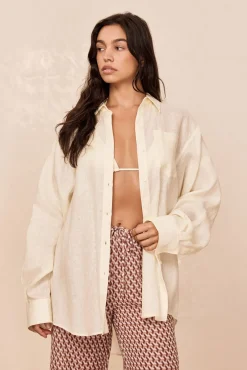 La Jolla Linen Shirt - Ivory Linen