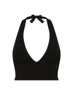 Laurel Canyon Knitwear Top - Black Rib