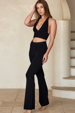 Laurel Canyon Knitwear Top - Black Rib