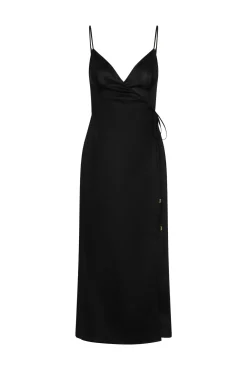 Levanzo Dress - Black Linen