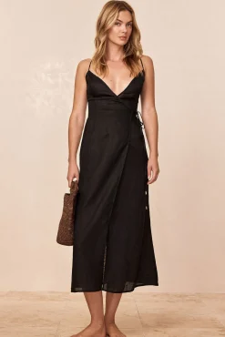 Levanzo Dress - Black Linen