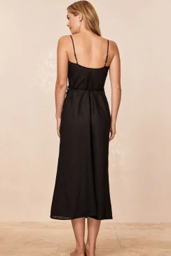 Levanzo Dress - Black Linen