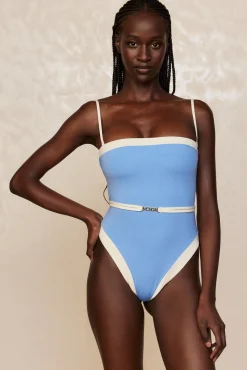 Miami One Piece - Azure/Ivory