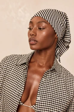 Monday Head Scarf - Black Gingham
