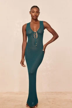 Monte Carlo Tie Dress - Evergreen Lace Crochet