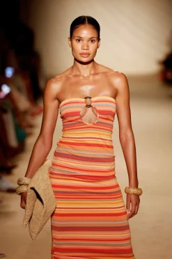 Montego Bandeau Dress - Sardinia Stripe