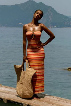 Montego Bandeau Dress - Sardinia Stripe