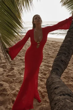 Montego Dress - Chili Pepper Lace Crochet