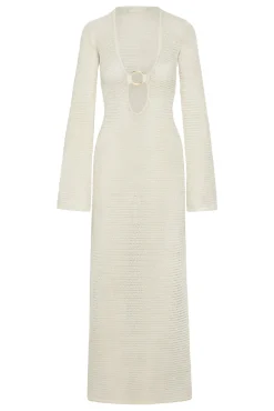 Montego Dress - Ivory Shiny Treble Knit