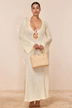 Montego Dress - Ivory Shiny Treble Knit