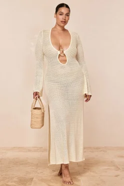 Montego Dress - Ivory Shiny Treble Knit