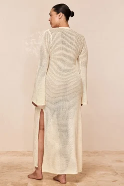 Montego Dress - Ivory Shiny Treble Knit