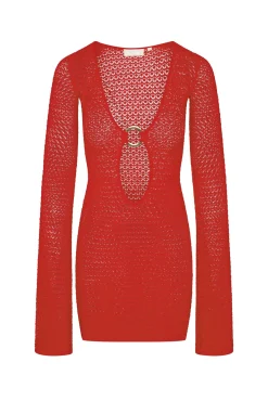 Montego Mini Dress - Chili Pepper Lace Crochet