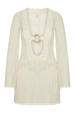 Montego Mini Dress - Ivory Crochet