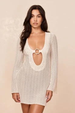 Montego Mini Dress - Ivory Crochet