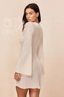 Montego Mini Dress - Ivory Crochet