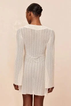 Montego Mini Dress - Ivory Crochet