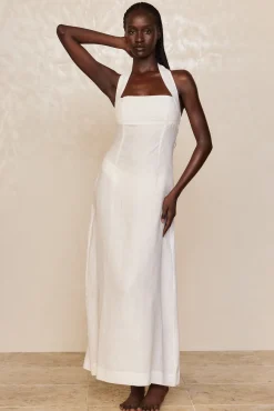 Montserrat Dress - White Linen