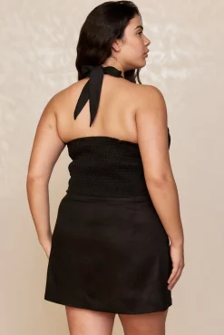 Montserrat Mini Dress - Black Linen