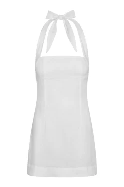 Montserrat Mini Dress - White Linen