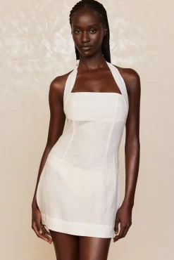 Montserrat Mini Dress - White Linen